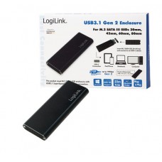 Logilink M.2 SATA  SSD-behuizing USB3.1-Gen2/Zwart