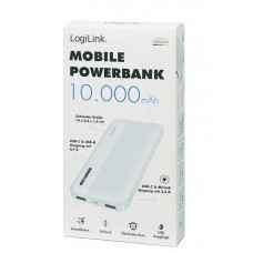 LogiLink Mobile Powerbank 10000mAh  1x USB-A en 1x USB-C uitgang 