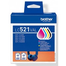 Brother LC-521VAL BK/C/M/Y  4x 500 pagina's